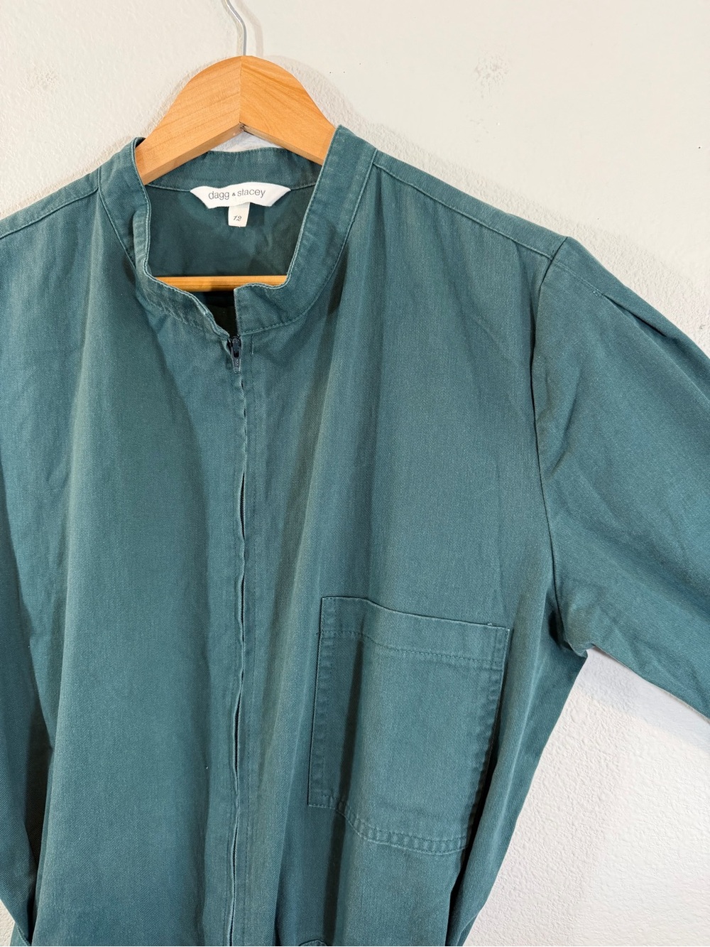 Dagg & Stacey Finch Boiler Jumpsuit Size 12 Green Belted Gorpcore Utility Casual - Picture 7 of 12